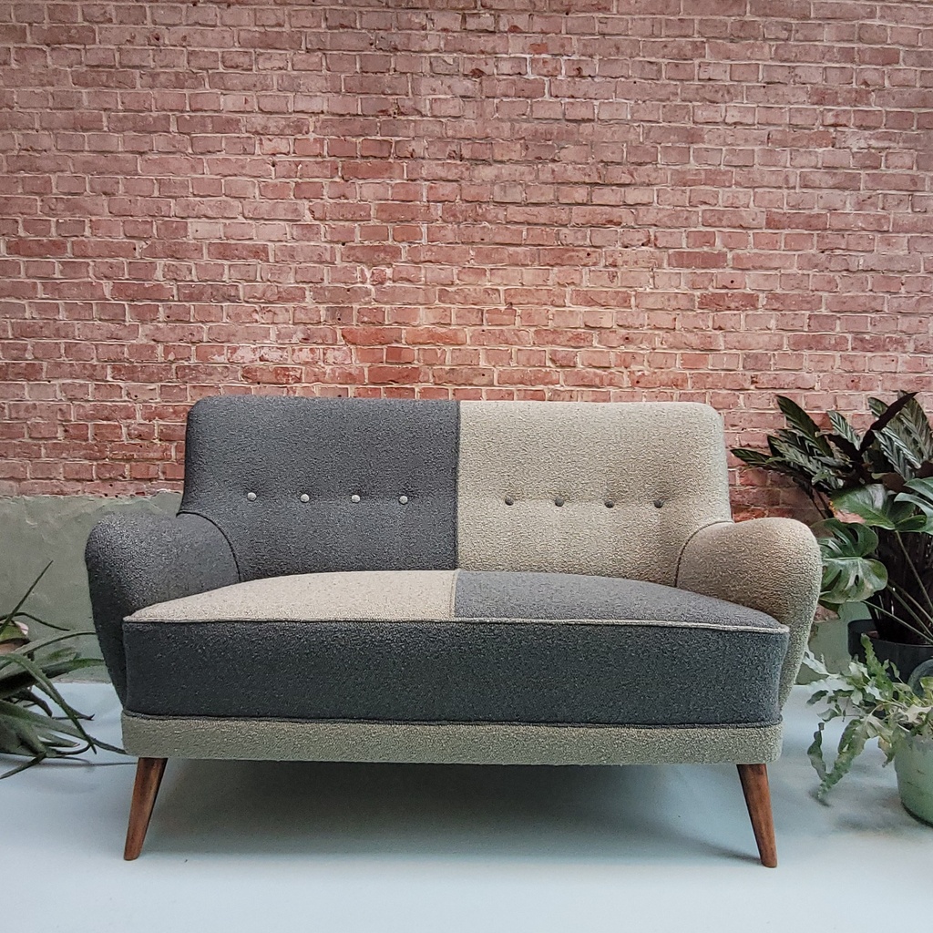 Vintage mid-century 2-zit eucalyptus